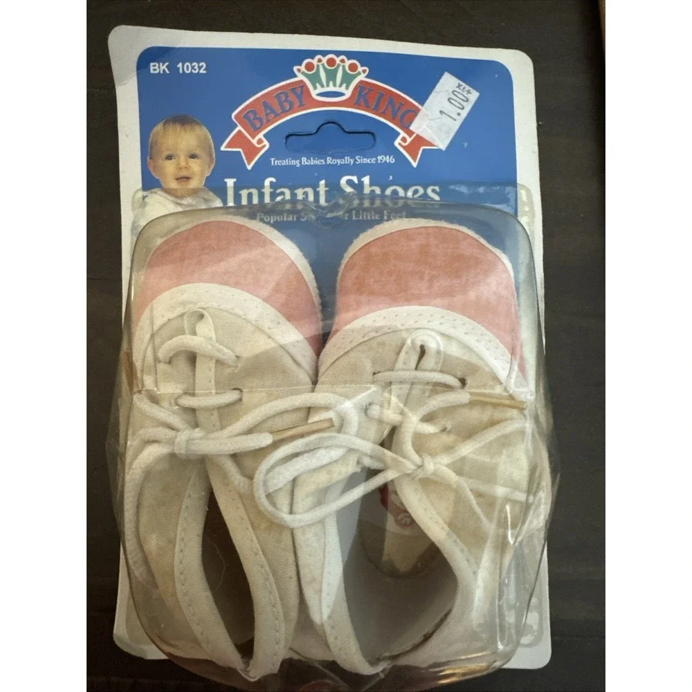 Baby King Infant Shoe's Booties 1994 Girls Vintage New BABY POWER  Pink